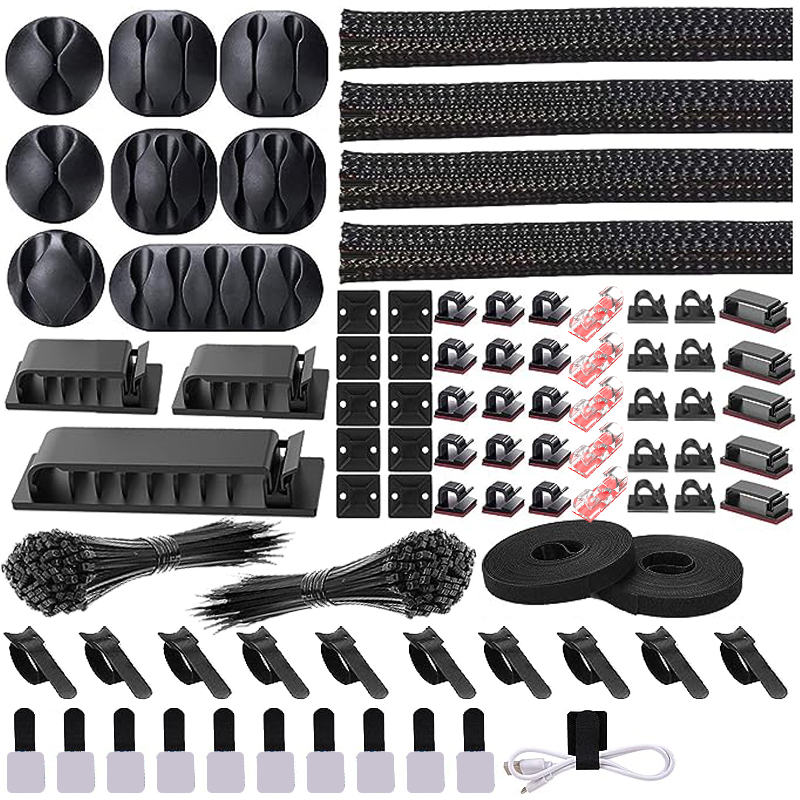 Sleeved Cable Kit - Kit de gestion d'organisateur de câbles,